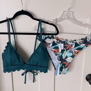 BNWT Cupshe scalloped bikini.  Size L
